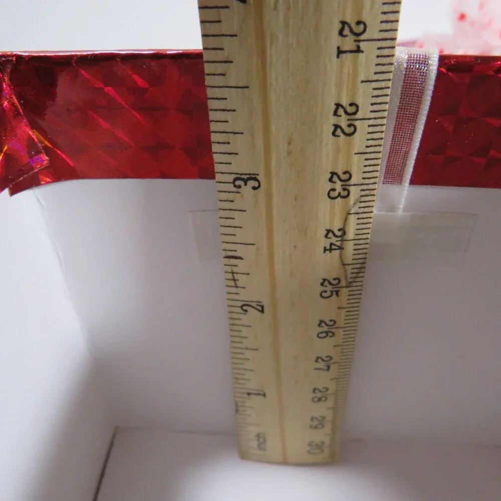Red Holographic Gift Box, Bow, & Gift Tag (Fits most Ceramic Coffee mugs)